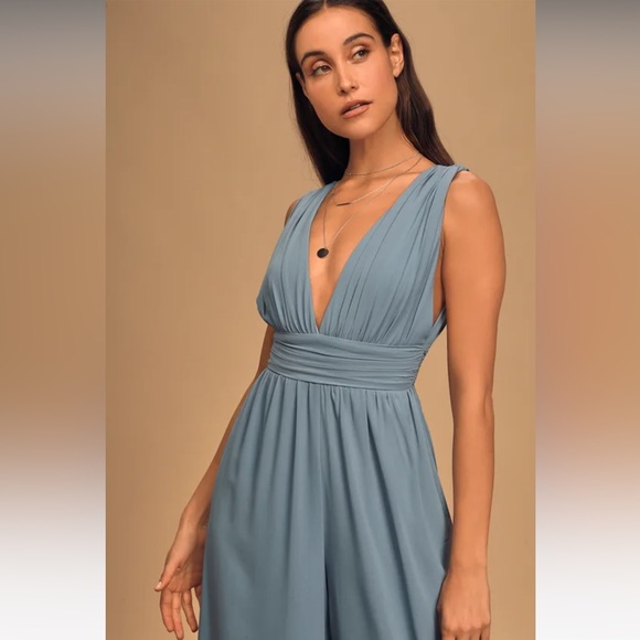 NWT Lulus Divine Muse Slate Blue Wide-Leg
Jumpsuit M - Picture 4 of 6